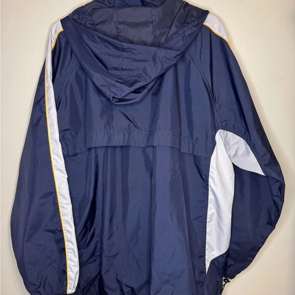 Vintage STARTER Navy and Bright Yellow Jacket with Gray Interior